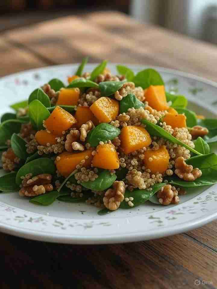 Herfstige Pompoen Quinoa Salade met Appel en Walnoot