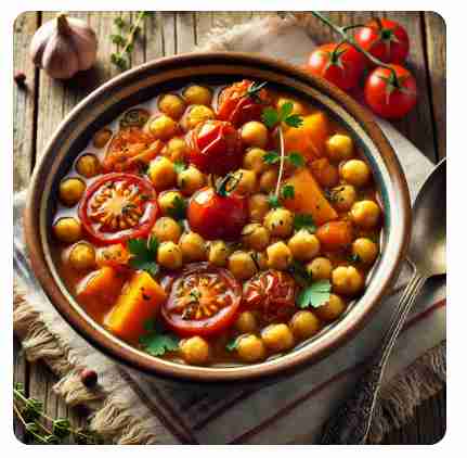 Kikkererwtenstoof met zoete aardappel