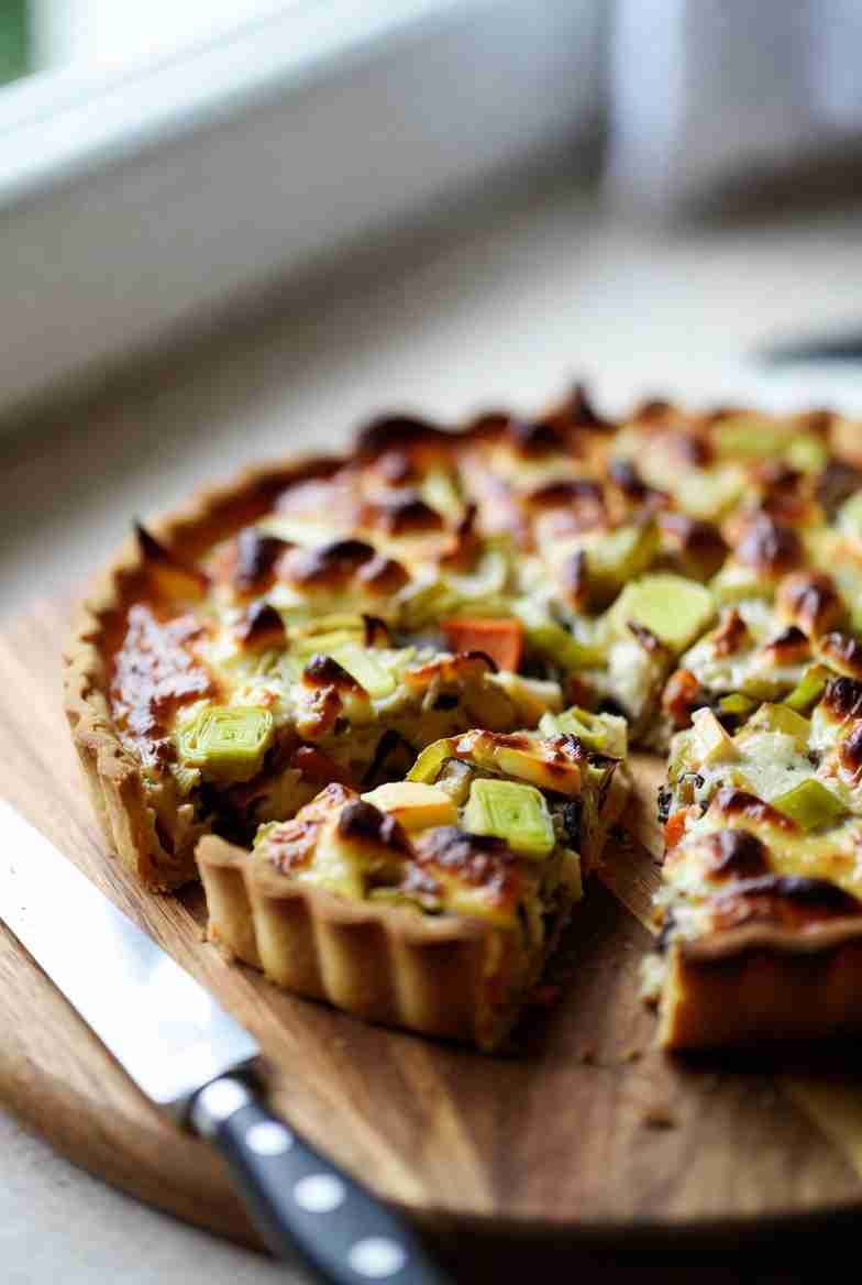 Klimaatvriendelijke Wintergroentetaart met Prei en Gouda Kaas