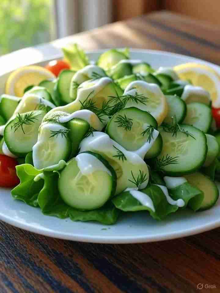 Komkommer Avocado Salade met Griekse Yoghurt