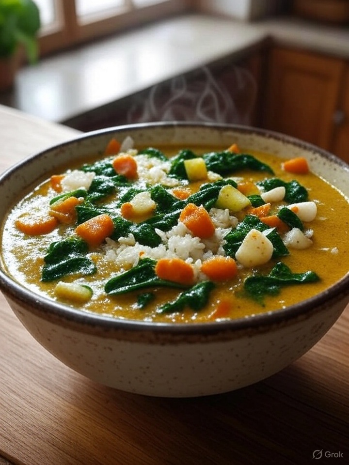 Linzen groentecurry met volkorenrijst