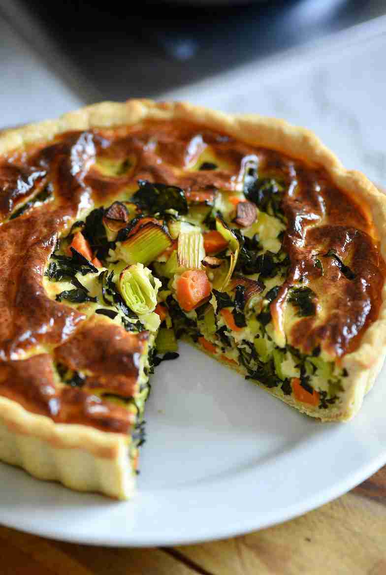 Vegetarische Wintergroenten Quiche