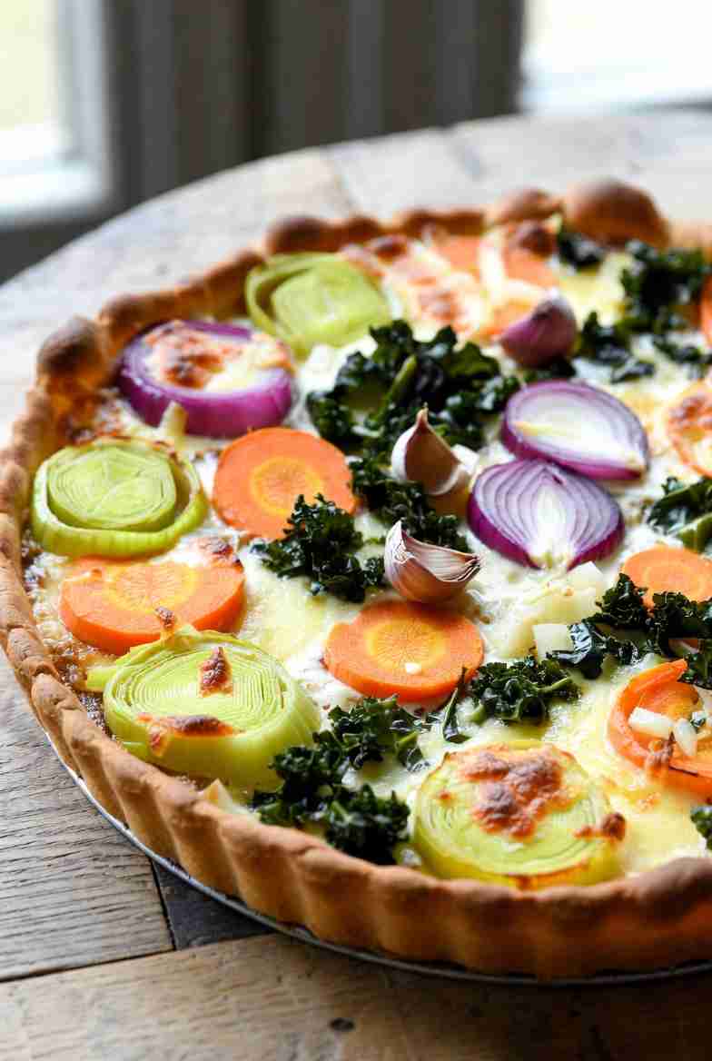 Volkoren Groententaart met Wintergroenten en Kaas