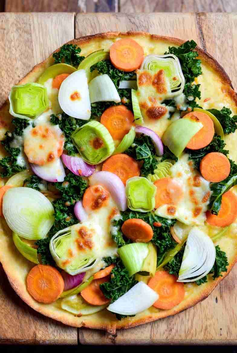 Volkoren Pizza met Wintergroenten en Kaas