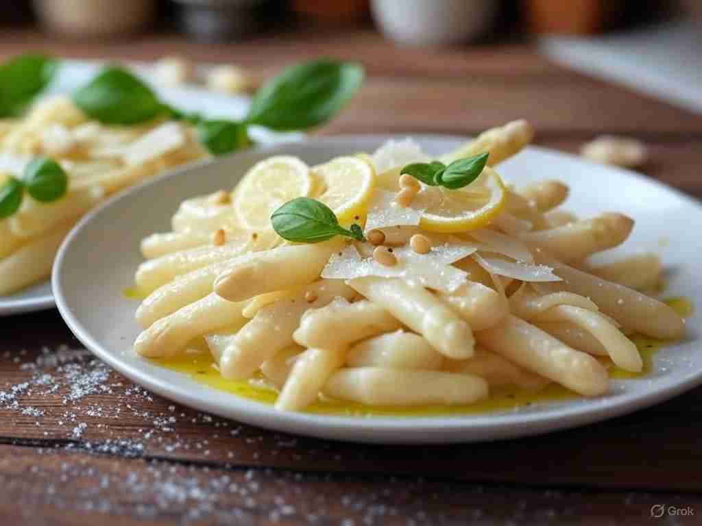 Volkorenpasta met Asperges en Citroen