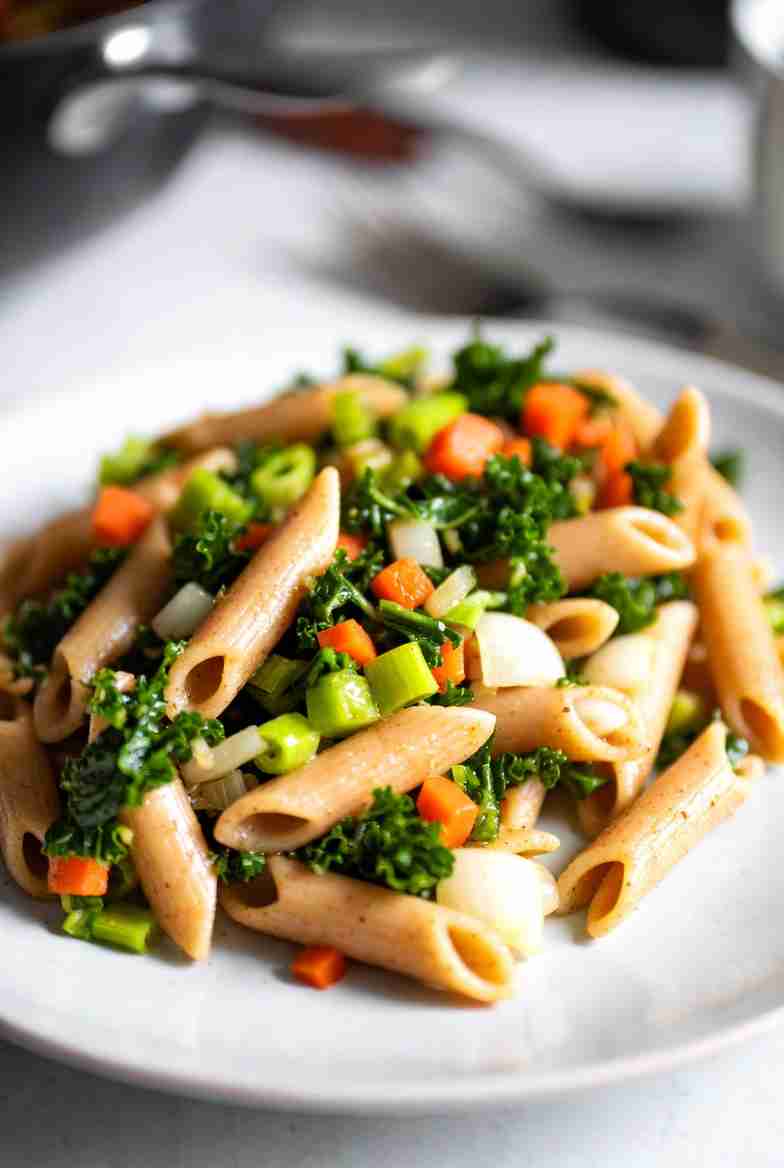 Volkorenpasta met Wintergroenten
