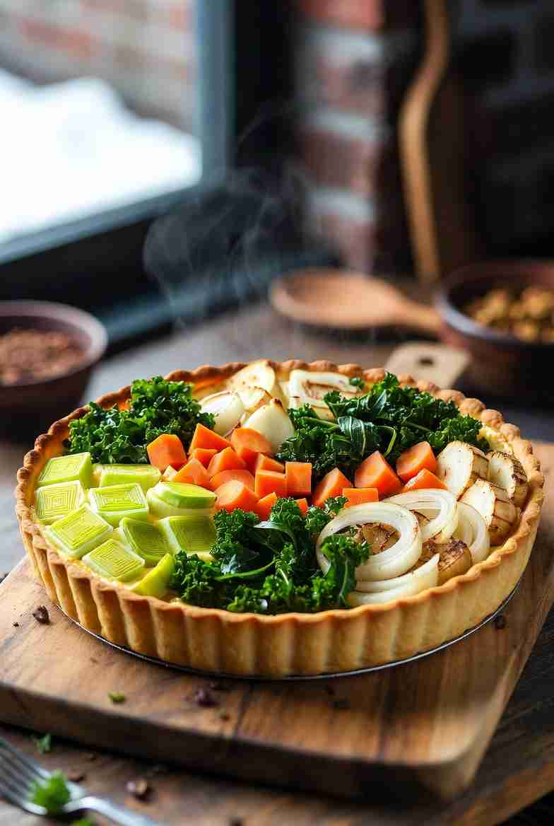 Winterse Groente Quiche met Lokale Wintergroenten