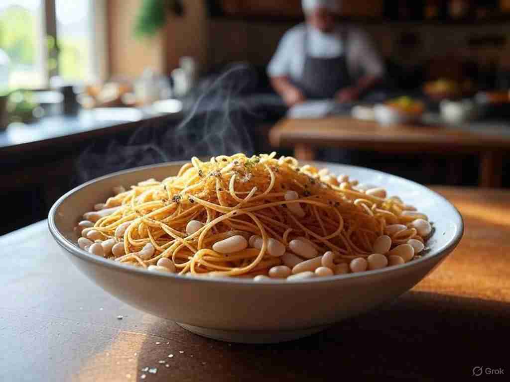 Wortel wittebonenschotel met volkorenpasta