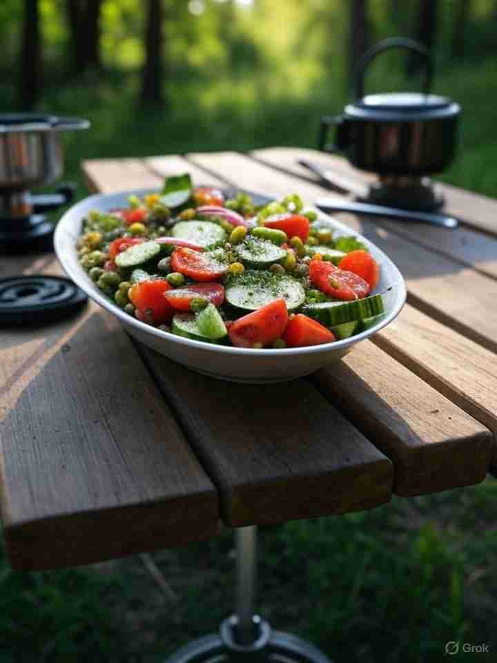 Zomerse Courgette Linzensalade met Tomaten en Kruiden